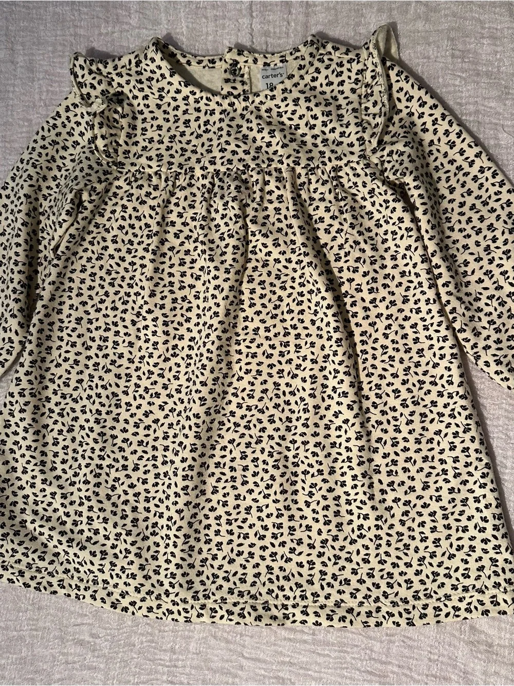 Carter’s Girls 18M Cream Black Floral Ruffle Dress
